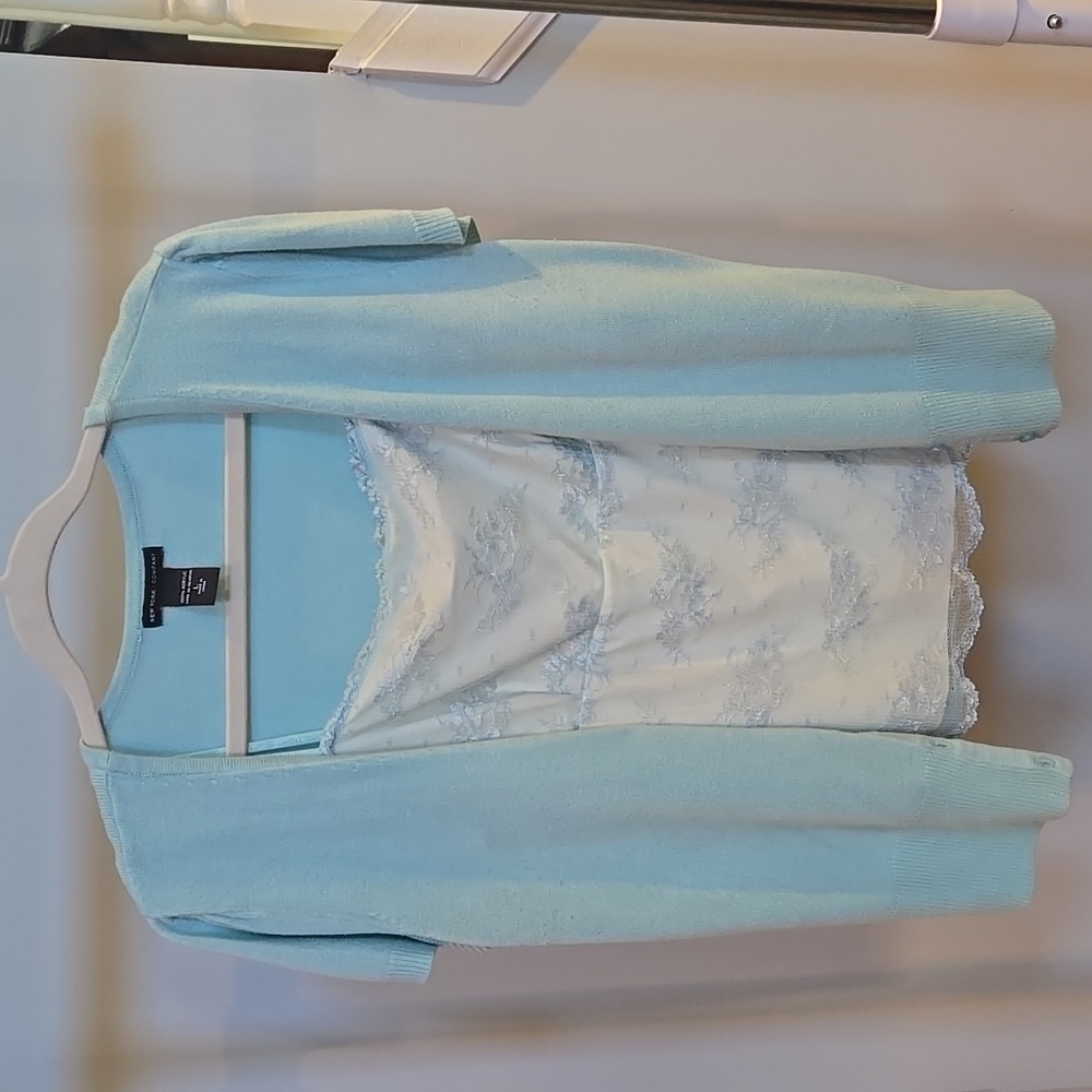NY & Co Blue Set- Cami XL, Cardigan L